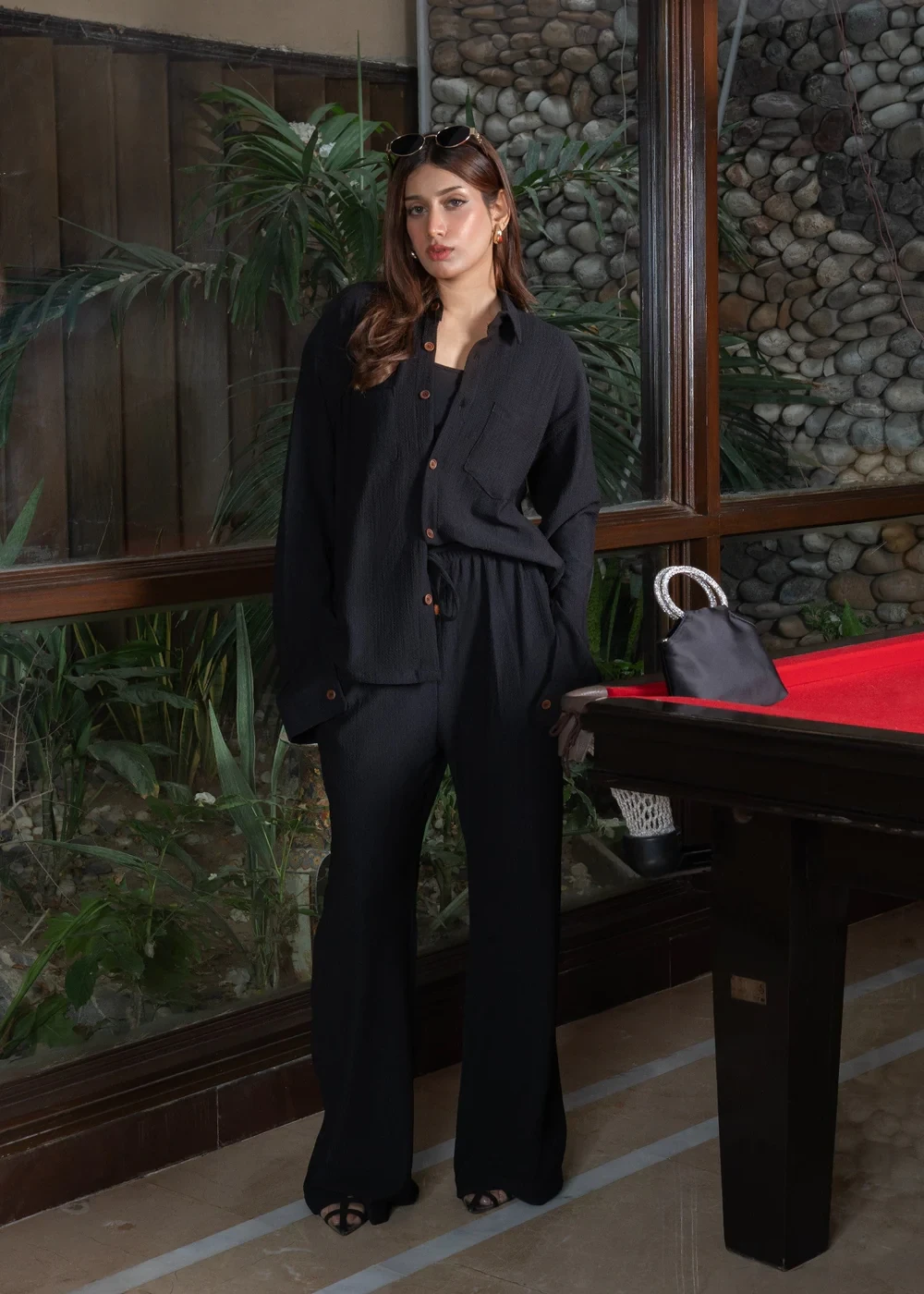 Charcoal Black Textured Co-Ord Set