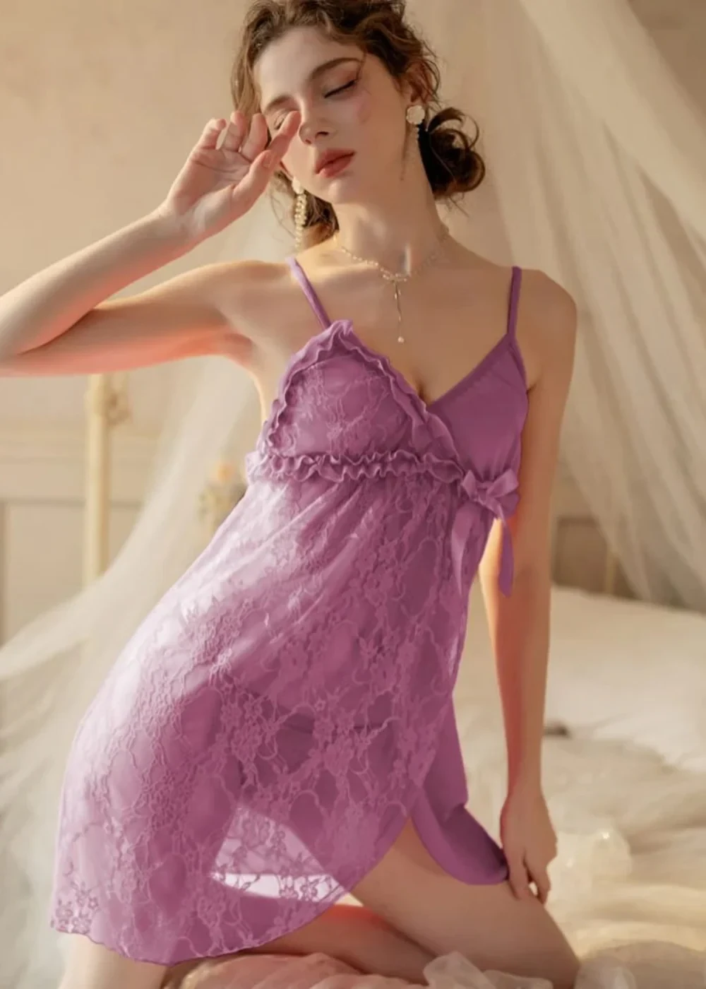 Babydoll - Ruffle Lace Lilac